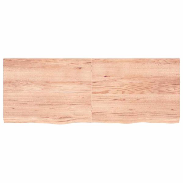 vidaXL Encimera ba&ntilde;o madera maciza tratada marr&oacute;n claro 160x60x(2-4)cm