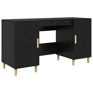 vidaXL Escritorio Roble Negro 140 x 50 x 75 cm Madera contrachapada