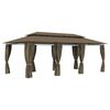vidaXL Cenador con cortinas gris taupe 180g/m&sup2; 600x298x270 cm
