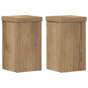 vidaXL Soportes de plantas 2 uds madera roble artisian 10x10x18 cm
