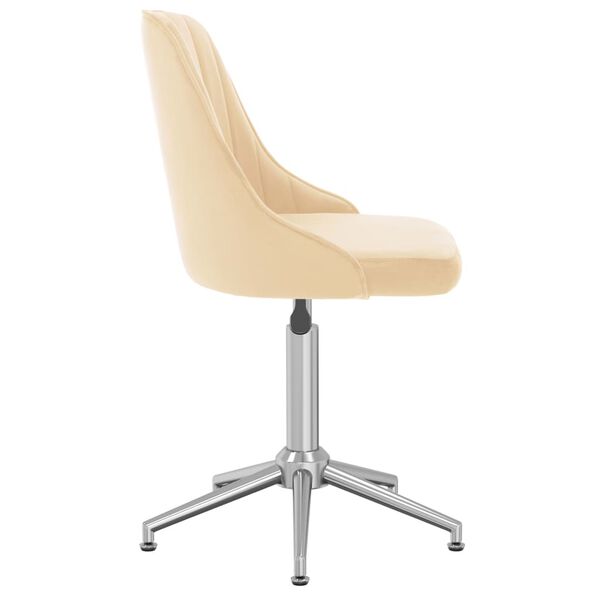 vidaXL Silla de comedor giratoria de terciopelo crema