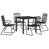 vidaXL Conjunto de Comedor de Jard&iacute;n 5 uds. Negro