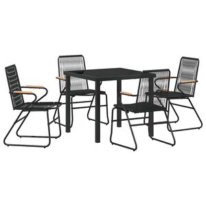 vidaXL Conjunto de Comedor de Jard&iacute;n 5 uds. Negro