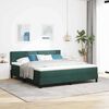 vidaXL Cama Box Spring LED Verde oscuro 180 x 200 cm Terciopelo