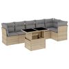 vidaXL Set sof&aacute;s de jard&iacute;n 7 piezas y cojines rat&aacute;n sint&eacute;tico beige