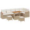 vidaXL Conjunto de sof&aacute; de jard&iacute;n con coj&iacute;n Beige Polirat&aacute;n