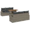 vidaXL Conjunto de sofá de jardín con cojín 7 pcs Gris