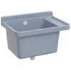 vidaXL Fregadero lavabo de pared resina gris 50x35x24 cm