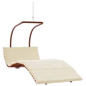 vidaXL Tumbona colgante con coj&iacute;n madera maciza de &aacute;lamo y tela
