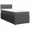vidaXL Cama box spring con colch&oacute;n tela gris oscuro 100x200 cm