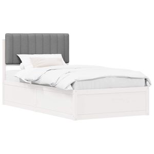 vidaXL Estructura de Cama con Cabecera Tapizada Gris Claro