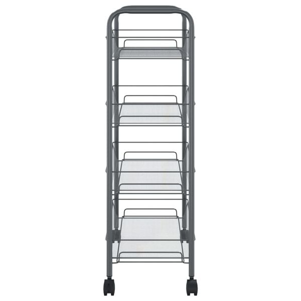 vidaXL Carrito de cocina 4 niveles hierro gris 46x26x85 cm