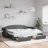 vidaXL Sofá cama nido con cajones tela gris oscuro 80x200 cm