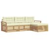 vidaXL Conjunto de sof&aacute;s de exterior 4 pcs Blanco y Crema