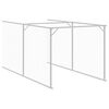 vidaXL Caseta perros con corral acero galvanizado gris 110x609x110 cm
