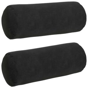 vidaXL Cojines Bolster 2 pcs Negro &Oslash; 15 x 40 cm Tela de pana
