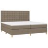 vidaXL Cama box spring con colch&oacute;n tela gris taupe 200x200 cm