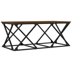 vidaXL Mesa de centro madera contrachapada roble marr&oacute;n 100x49x40 cm