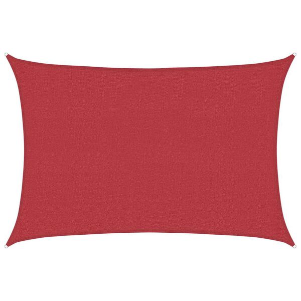 vidaXL Toldo de vela rojo HDPE 160 g/m&sup2; 2,5x4 m