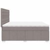 vidaXL Cama box spring con colch&oacute;n tela gris taupe 200x200 cm