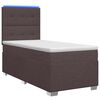 vidaXL Cama box spring con colch&oacute;n Marr&oacute;n Oscuro 90 x 200 cm Tela