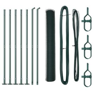 vidaXL Poste de Valla Verde