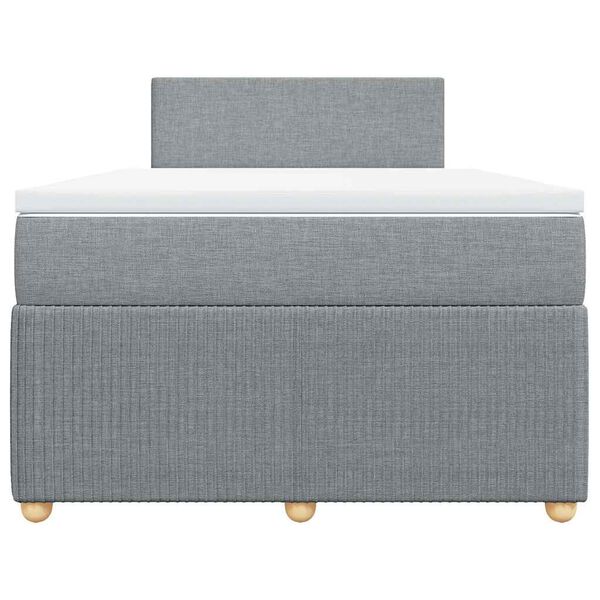 vidaXL Cama box spring con colch&oacute;n tela gris claro 120x200 cm