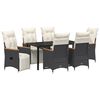 vidaXL Conjunto de Comedor de Jard&iacute;n 7 pcs Negro rat&aacute;n sint&eacute;tico