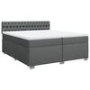 vidaXL Cama box spring con colch&oacute;n tela gris oscuro 200x200 cm