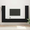 vidaXL Conjunto de mueble de TV 8 pcs Negro Madera de ingenier&iacute;a