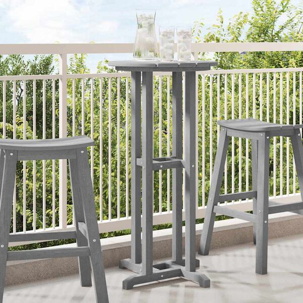 vidaXL Mesa de Bar Gris Claro 55 x 55 x 107 cm Polietileno