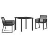 vidaXL Conjunto de Comedor de Jard&iacute;n 3 pcs Negro