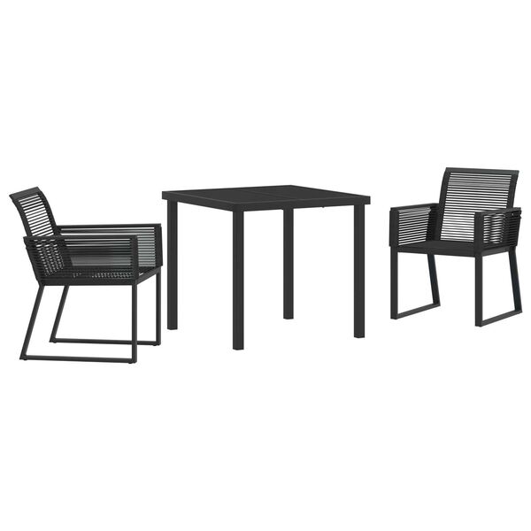 vidaXL Conjunto de Comedor de Jard&iacute;n 3 pcs Negro