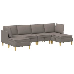 vidaXL Juego de sof&aacute; modular con almacenamiento 6 uds. Topo Tela