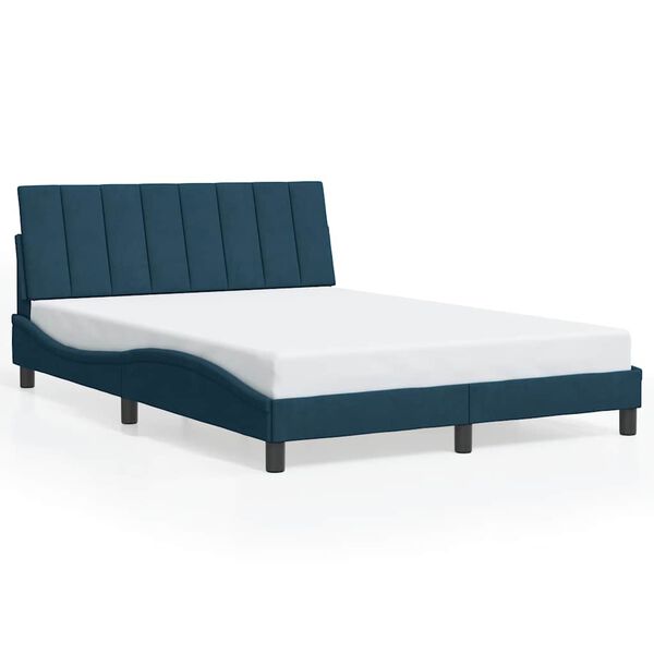 vidaXL Estructura de cama sin colch&oacute;n Hanko terciopelo azul 140x200 cm