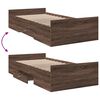 vidaXL Cama con cajones madera de ingenier&iacute;a marr&oacute;n roble 75x190 cm