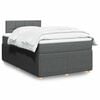 vidaXL Cama box spring con colch&oacute;n tela gris oscuro 120x200 cm