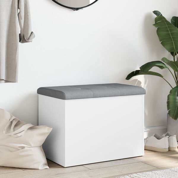 vidaXL Banco de almacenaje blanco 62x42x45 cm madera de ingenier&iacute;a