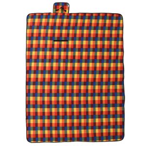 vidaXL Manta de picnic plegable cuadros terciopelo colores 200x150 cm