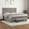 vidaXL Cama box spring con colch&oacute;n terciopelo gris claro 180x200 cm