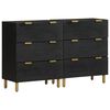 vidaXL Aparadores 2 uds madera de ingenier&iacute;a negro 60x33x75 cm