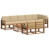 vidaXL Conjunto de sof&aacute;s de exterior con coj&iacute;n 9 pcs Natural y Beige