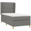 vidaXL Cama box spring con colch&oacute;n tela gris oscuro 90x190 cm