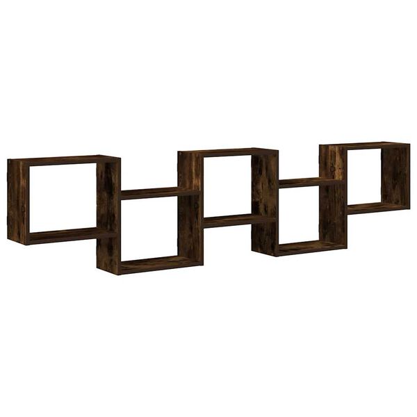 vidaXL Estante cubo de pared 5 compartimentos madera roble ahumado