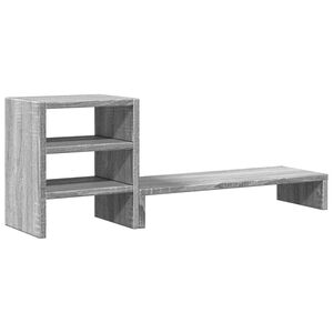 vidaXL Soporte monitor con organizador escritorio madera gris Sonoma