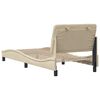 vidaXL Estructura de cama sin colch&oacute;n tela crema 90x200 cm