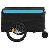 vidaXL Remolque para bicicleta hierro negro y azul 30 kg