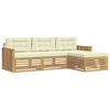 vidaXL Conjunto de sof&aacute;s de exterior 4 pcs Blanco y Crema