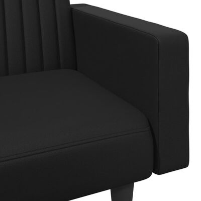 vidaXL Juego de sofás 2 piezas cuero sintético negro