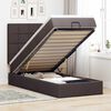 vidaXL Cama otomana con colch&oacute;n marr&oacute;n oscuro 100x200 cm tela